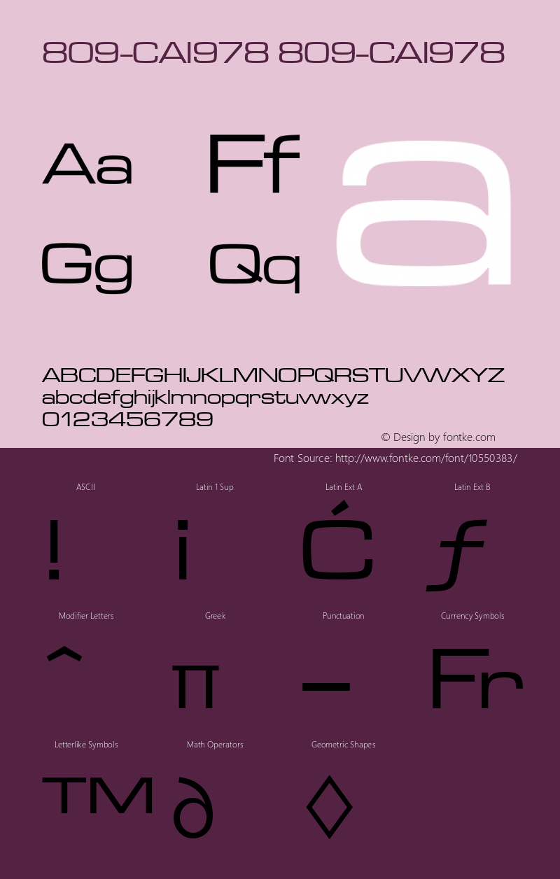 809-CAI978 809-CAI978 Version 3.0 Font Sample