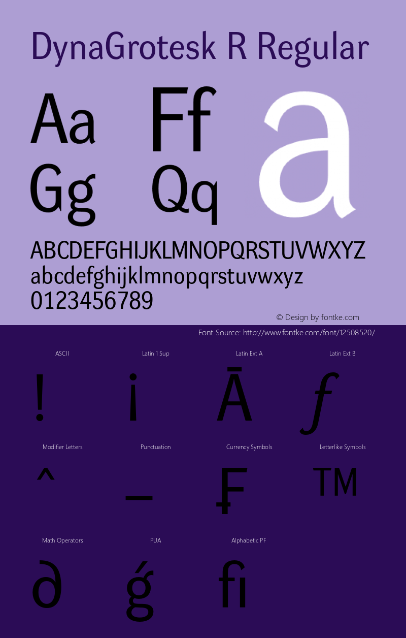 DynaGrotesk R Regular 001.000 Font Sample