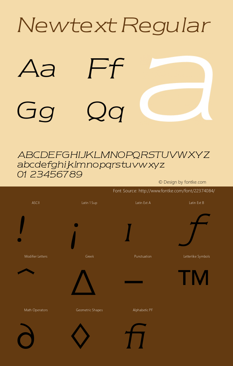 Newtext-Itlic 4.0 Font Sample