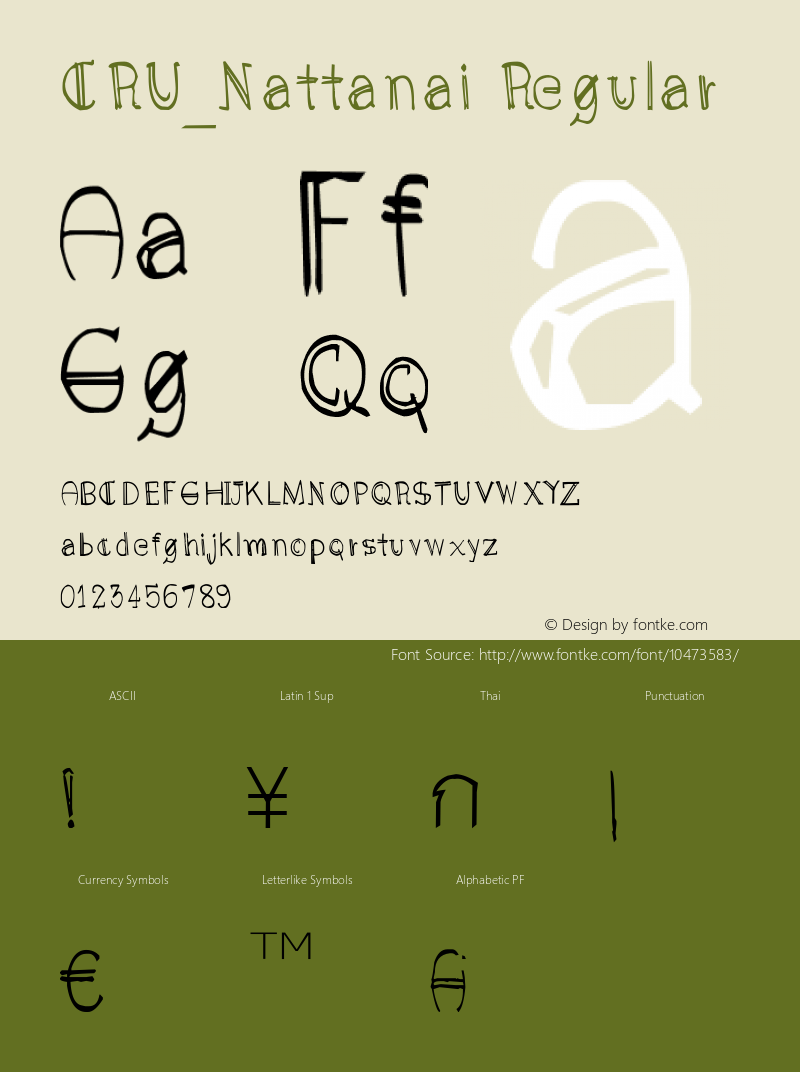 CRU_Nattanai Regular Version 0.001 February 18, 2013 Font Sample