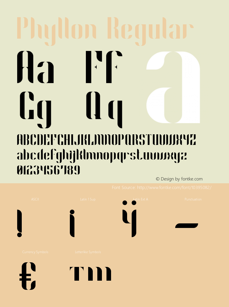 Phyllon Regular Version 1.0 Font Sample