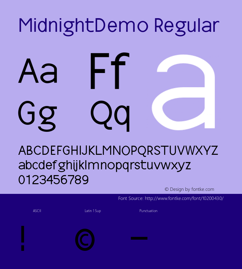 MidnightDemo Regular 001.000 Font Sample