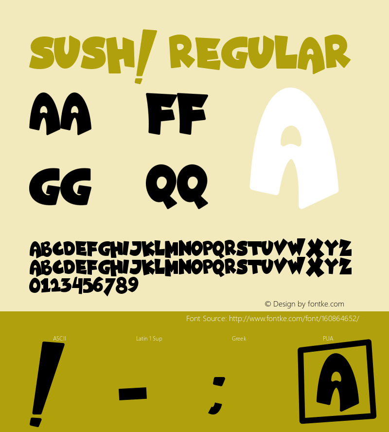 SUSH! Version 1.00;May 6, 2021;FontCreator 13.0.0.2683 64-bit Font Sample