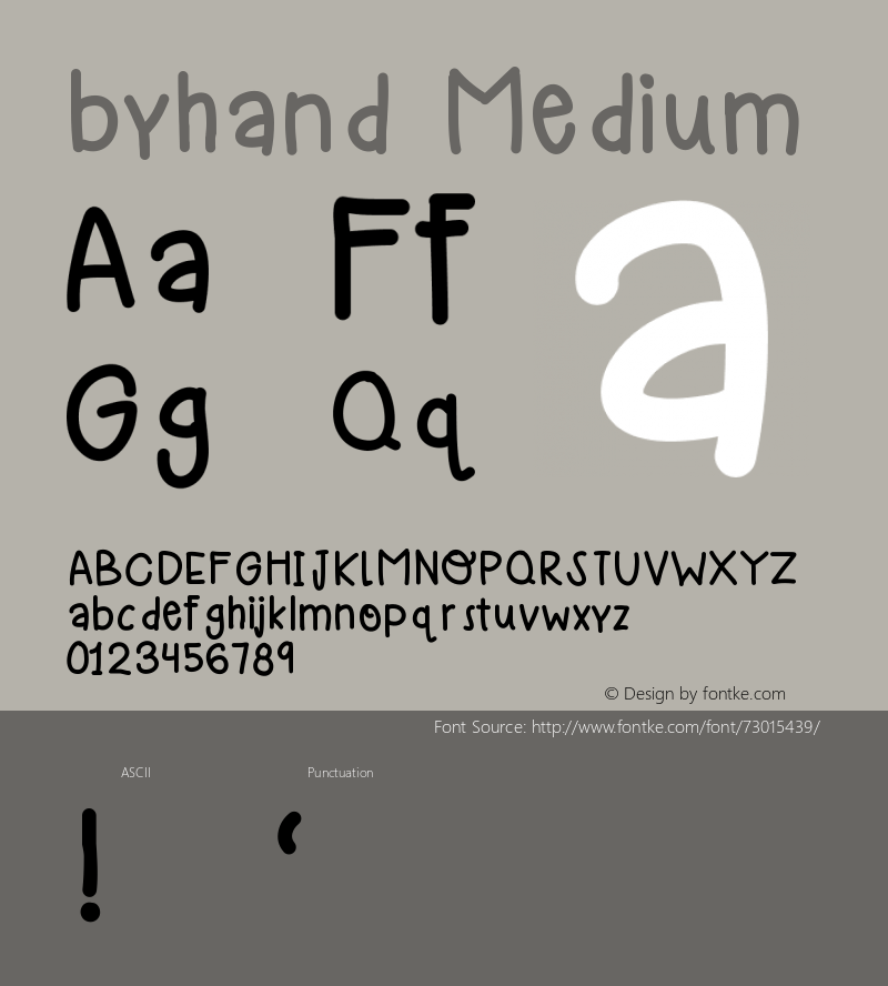 byhand Version 001.000 Font Sample