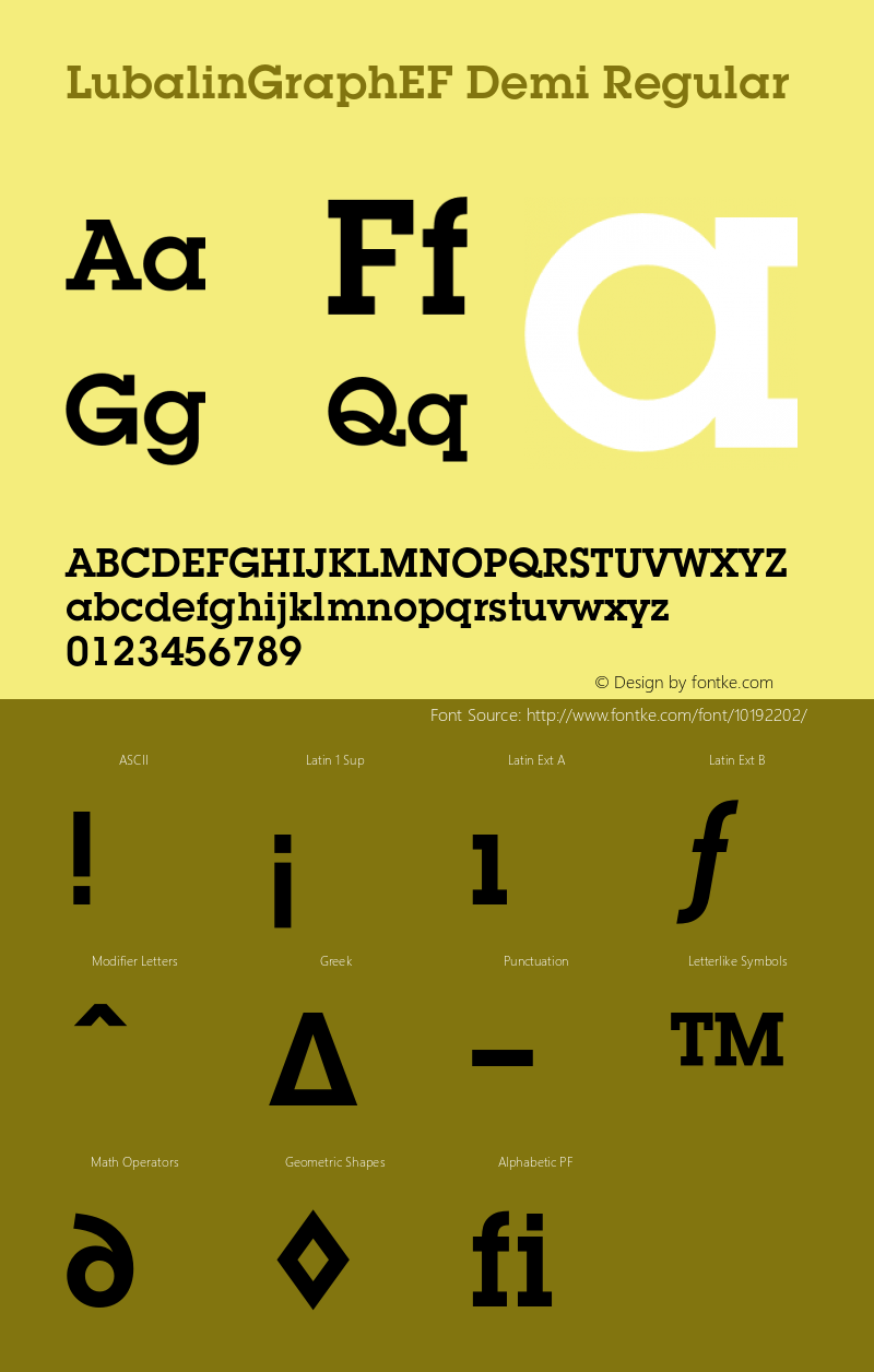 LubalinGraphEF Demi Regular 001.000 Font Sample