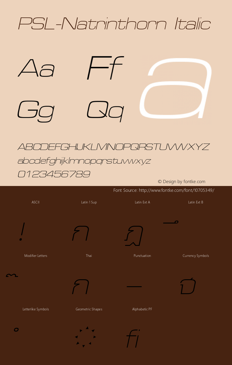 PSL-Natrinthorn Italic Version 1.000 2006 initial release Font Sample