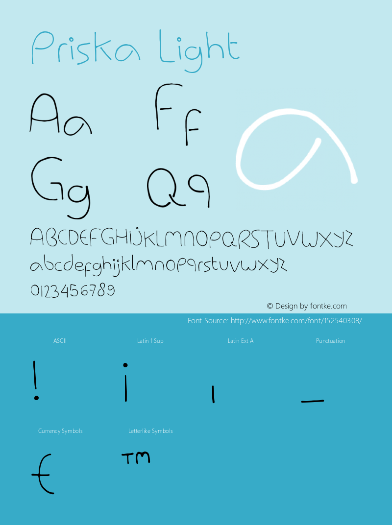 Priska Light Version 1.002;Fontself Maker 3.5.4 Font Sample