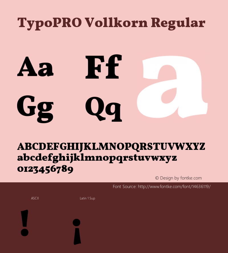 TypoPRO Vollkorn Regular Version 2.001 Font Sample