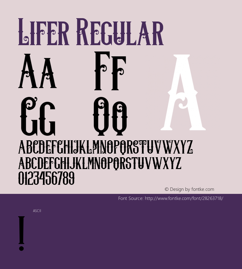 Lifer Version 1.000 Font Sample