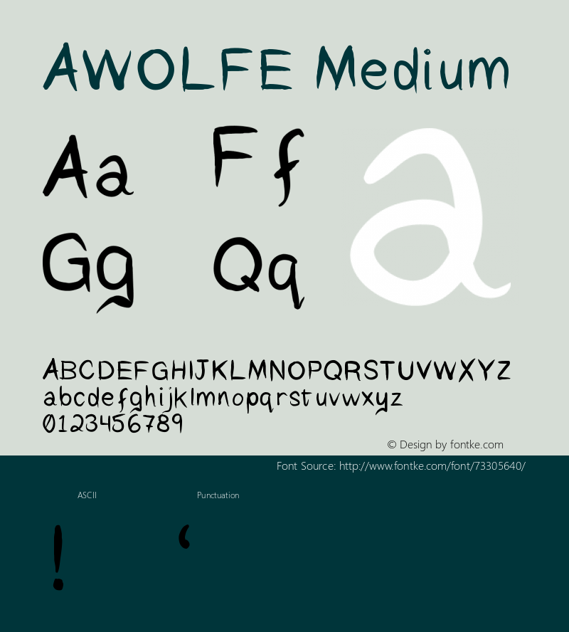 AWOLFE Version 001.000 Font Sample