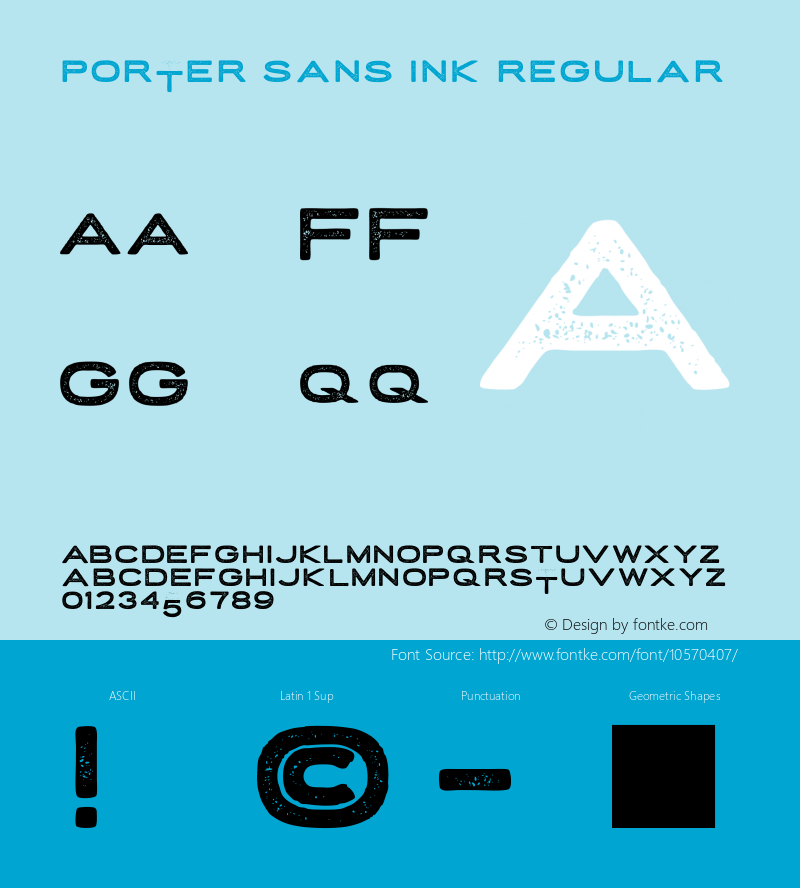 Porter Sans Ink Regular Version 1.000 Font Sample