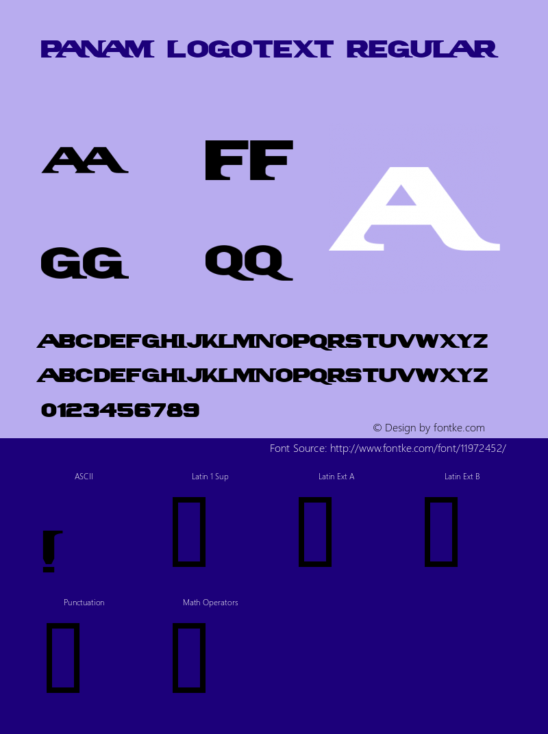 PanAm LogoText Regular 1.0 Font Sample