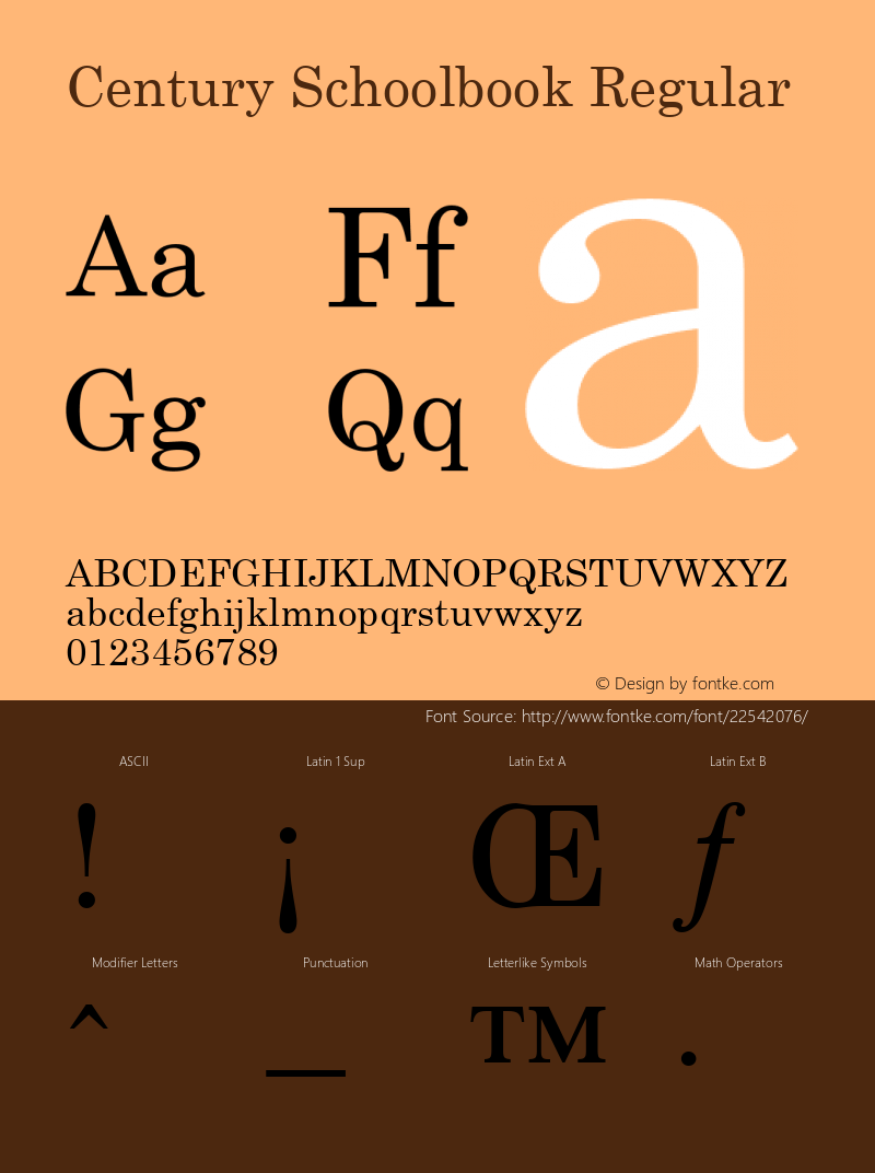 Century Schoolbook Monotype Version 1.00 Font Sample