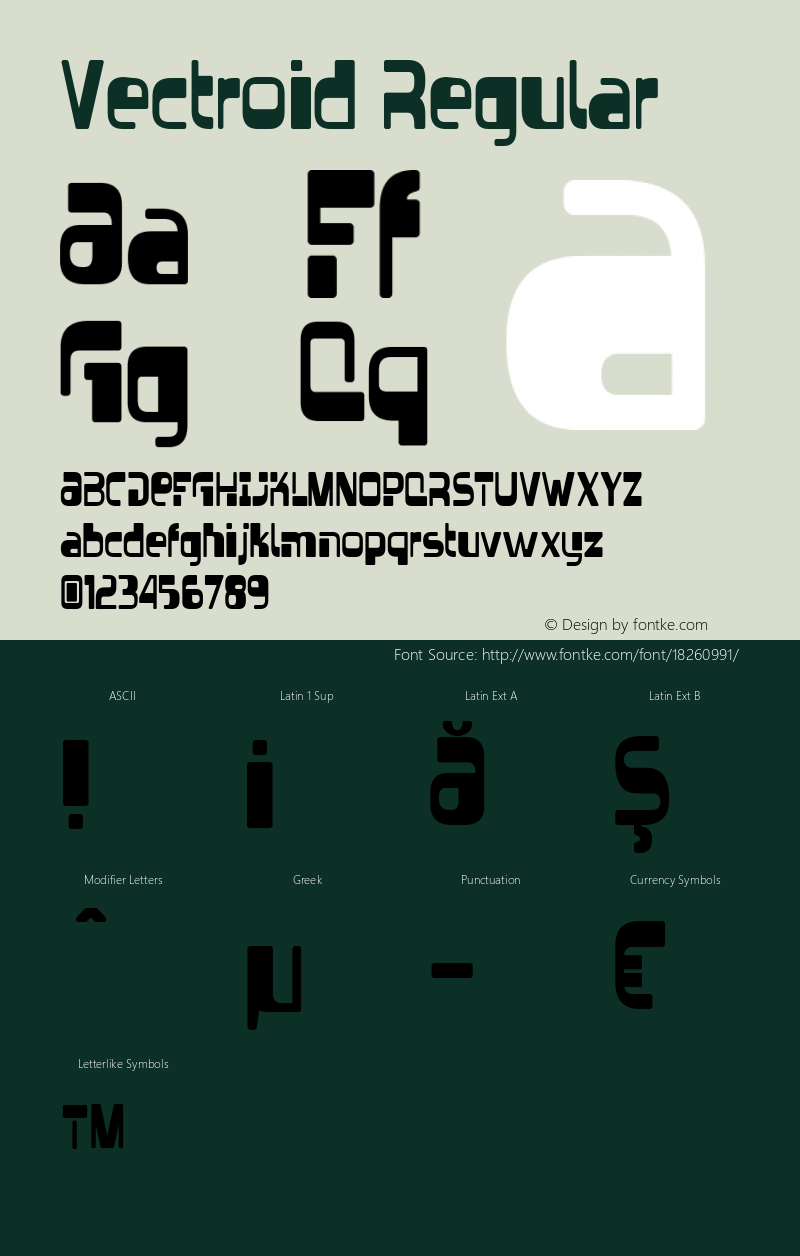 Vectroid Regular OTF 3.000;PS 001.001;Core 1.0.29 Font Sample