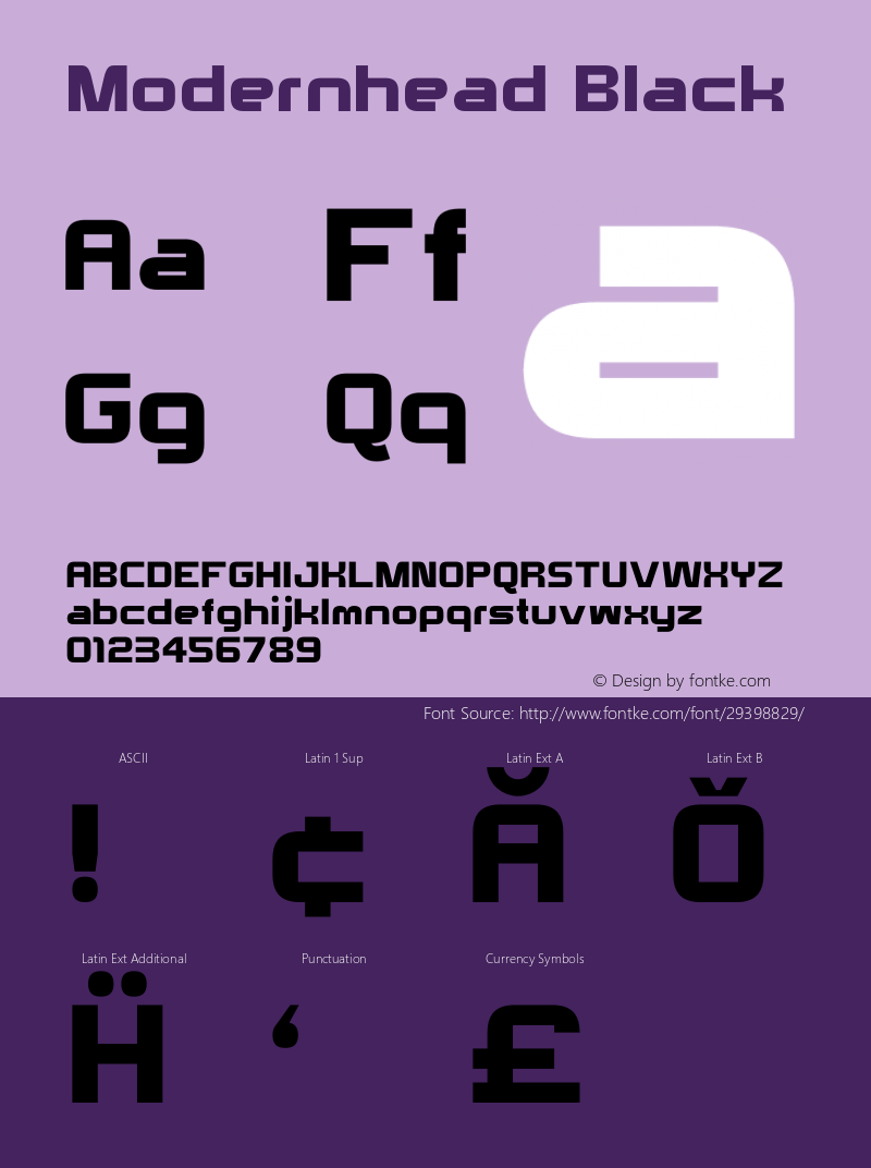 Modernhead Black Version 1.003;Fontself Maker 2.1.2 Font Sample