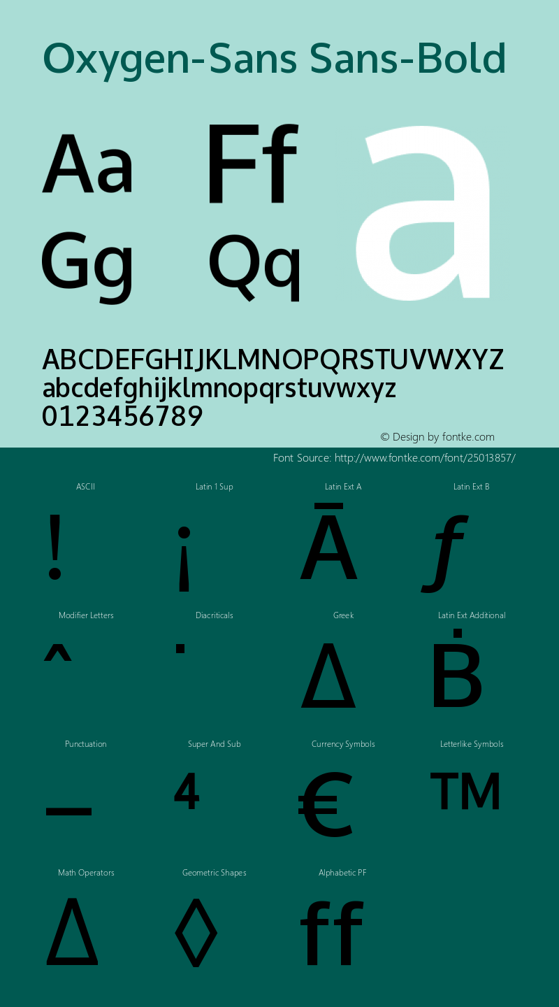 Oxygen Sans Bold 0.4 Font Sample