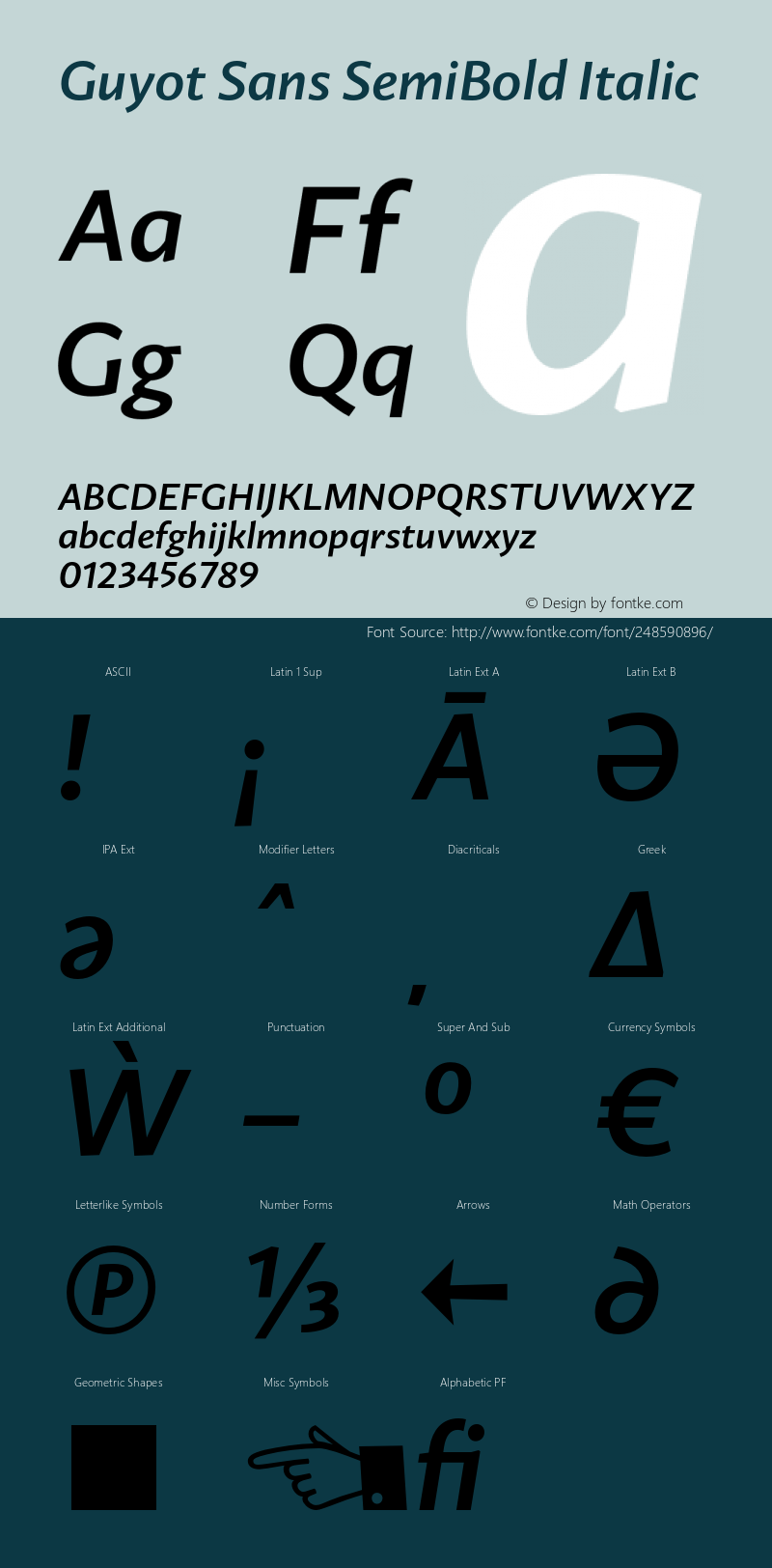 Guyot Sans SemiBold Italic Version 1.000图片样张