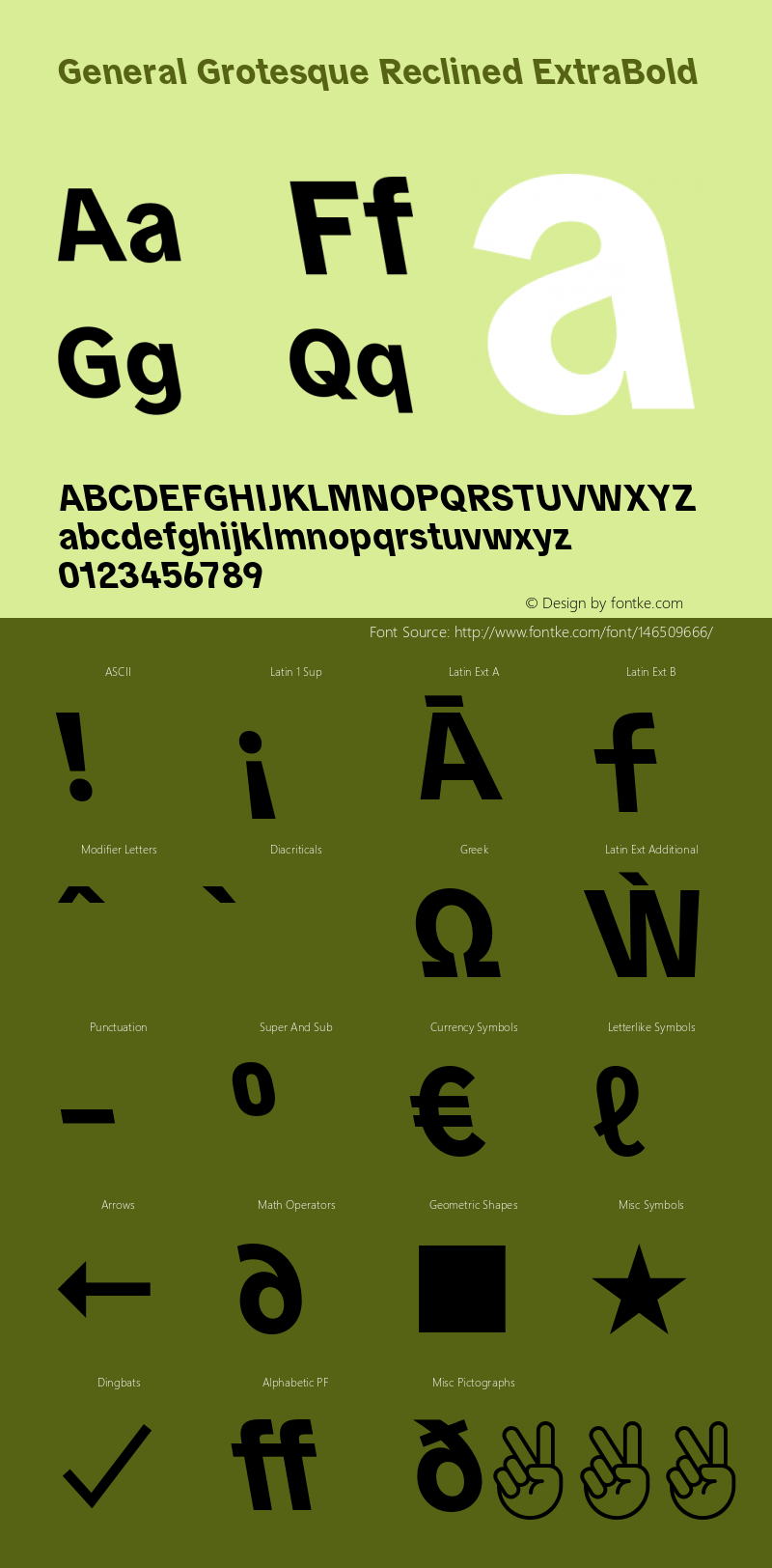 GeneralGrotesqueRecl-XBold Version 1.000 | wf-rip DC20190530 Font Sample