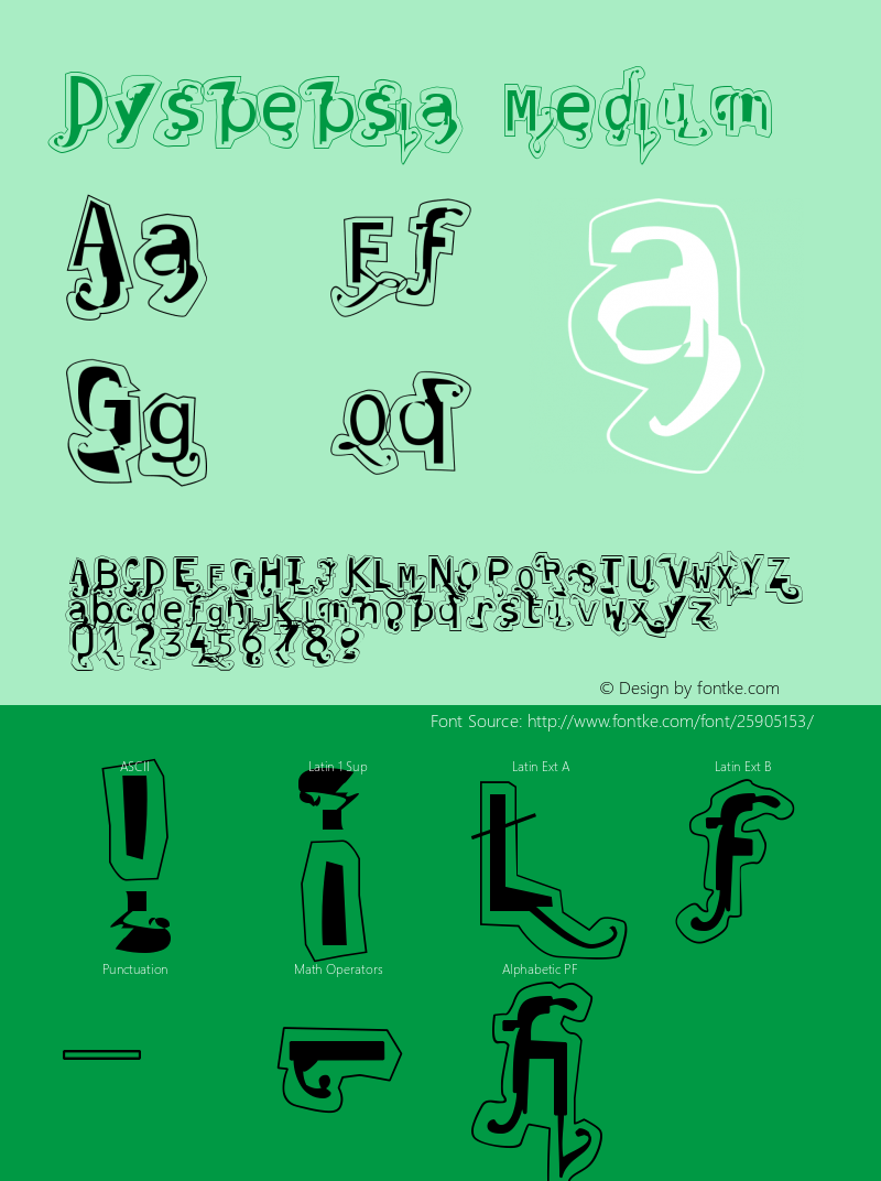 Dyspepsia Version 001.000 Font Sample