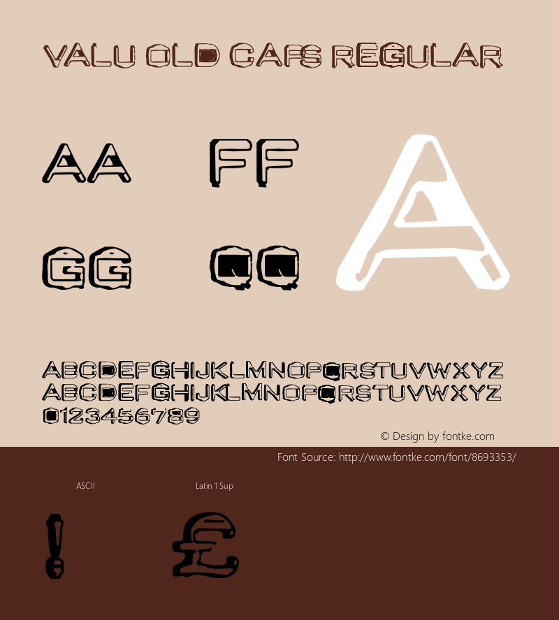 Valu Old Caps Regular .ttf Font Sample