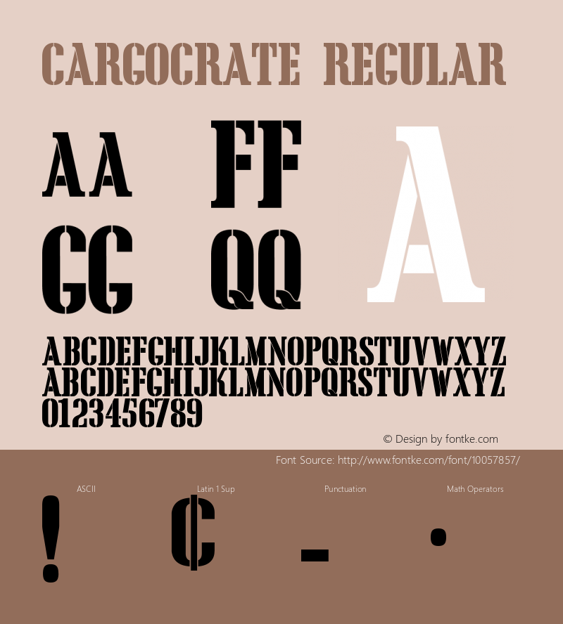 CargoCrate Regular Macromedia Fontographer 4.1 10/7/00 Font Sample