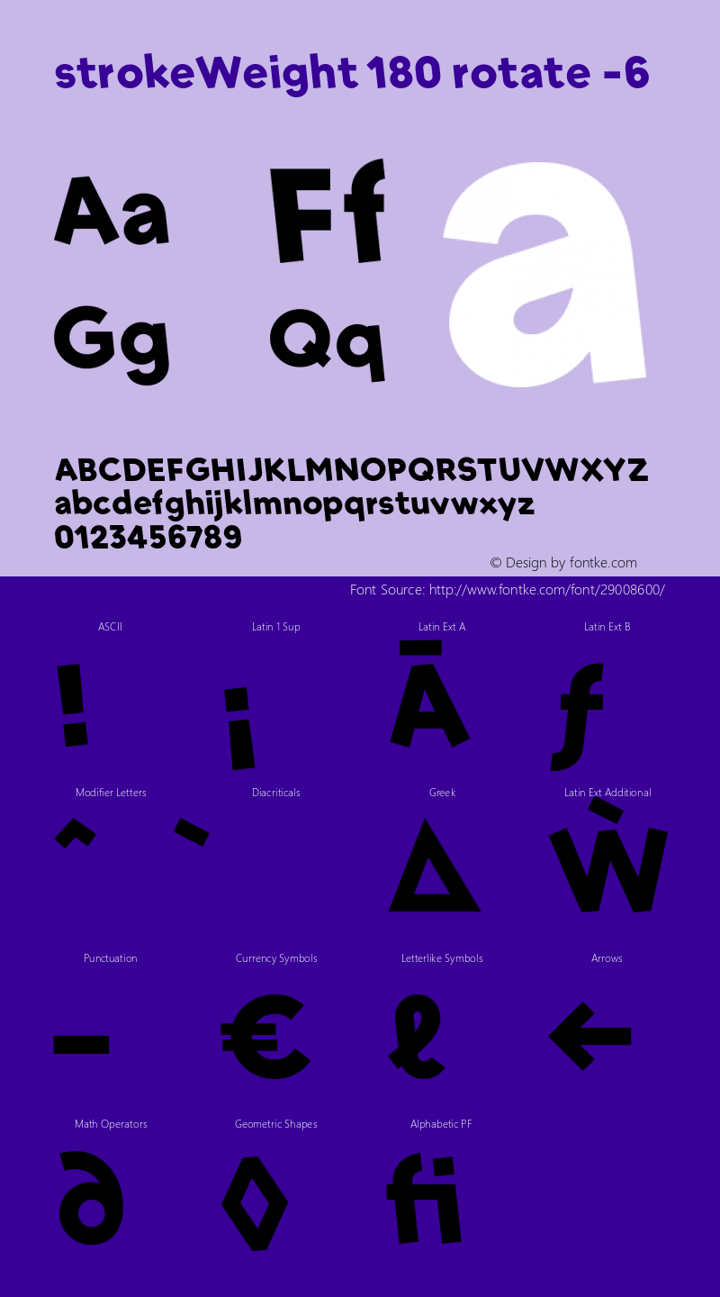 strokeWeight-180rotateL06 Version 1.007 Font Sample