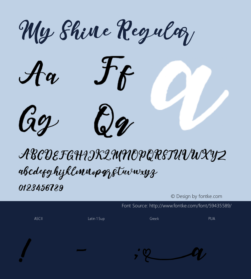 My Shine Version 1.00;March 25, 2020;FontCreator 11.5.0.2427 32-bit Font Sample