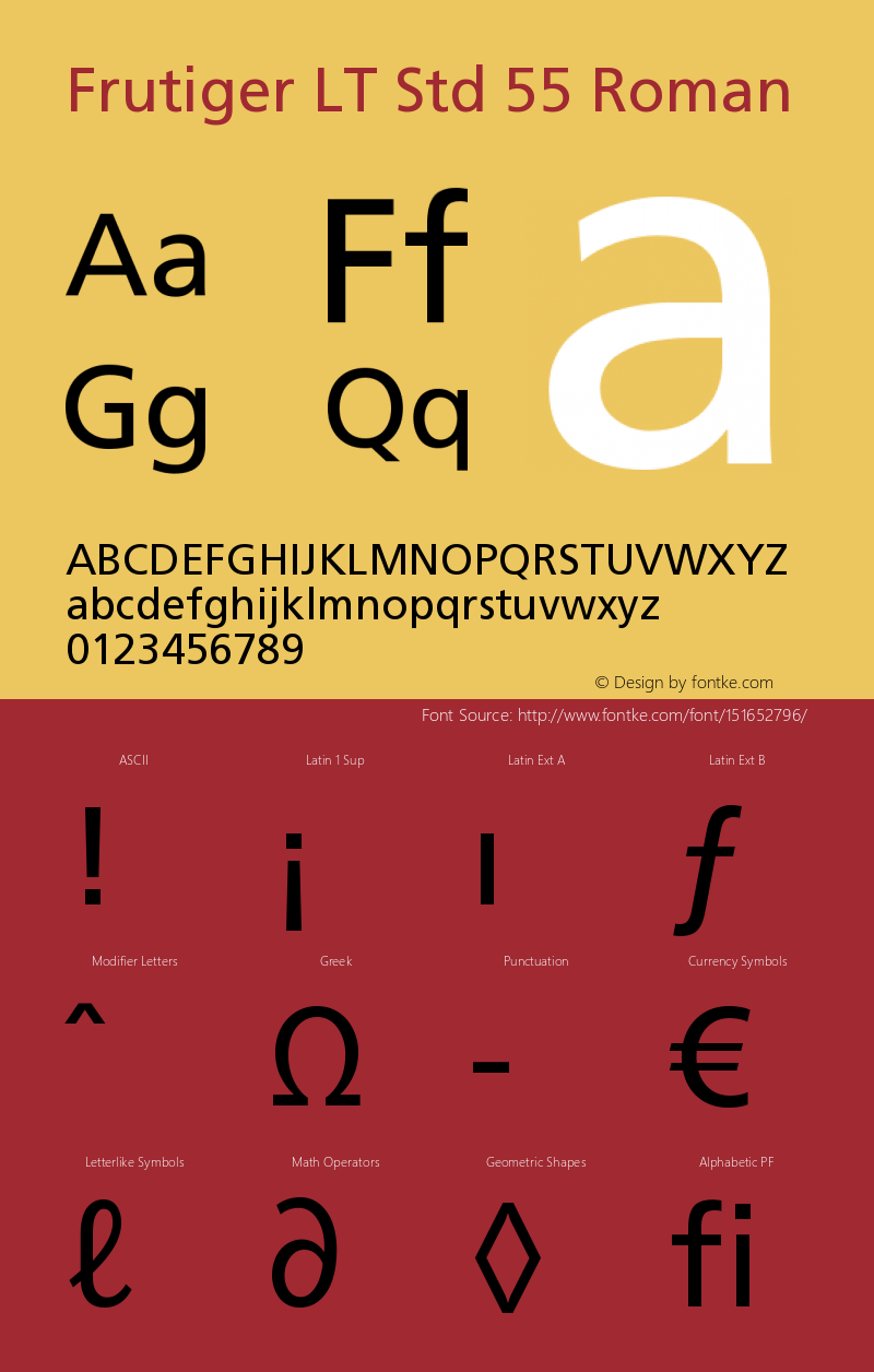 FrutigerLTStd-Roman Version 2.035;PS 002.000;hotconv 1.0.51;makeotf.lib2.0.18671 Font Sample