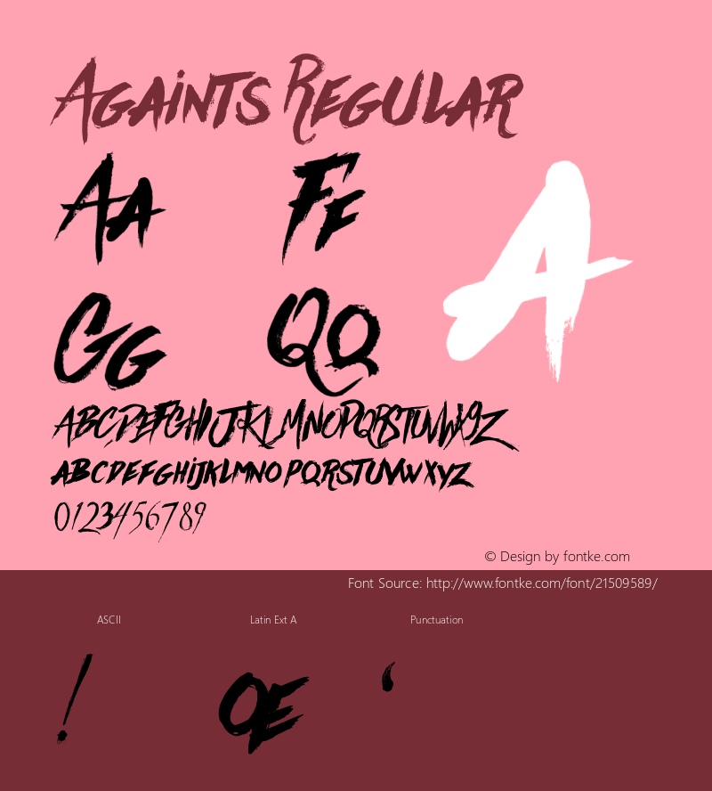 Againts Version 1.000 Font Sample