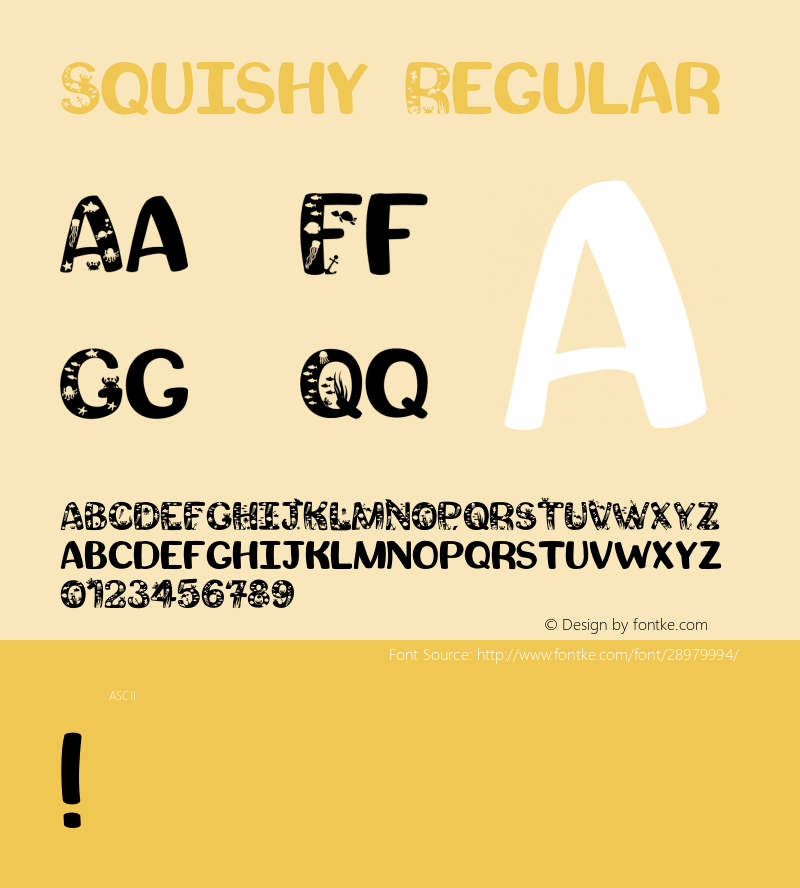 Squishy Regular  Font Sample