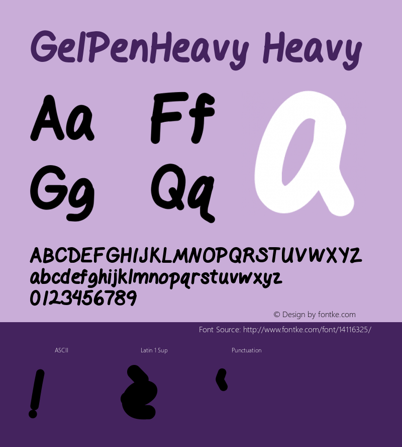 GelPenHeavy Heavy Version 001.000 Font Sample