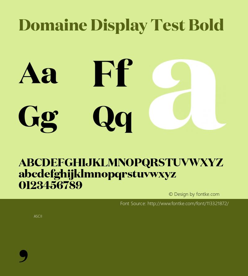 DomaineDisplay-BoldTest Version 1.004;PS 1.000;hotconv 16.6.54;makeotf.lib2.5.65590;0 Font Sample