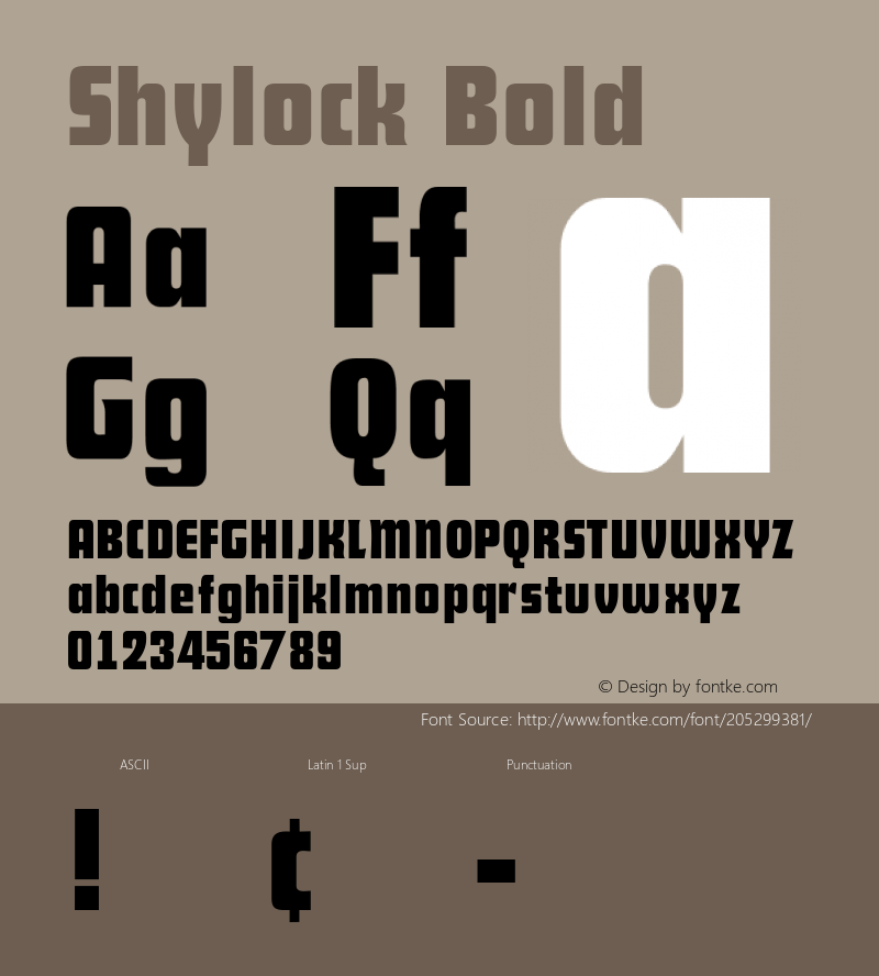 Shylock Bold Macromedia Fontographer 4.1 7/20/96图片样张