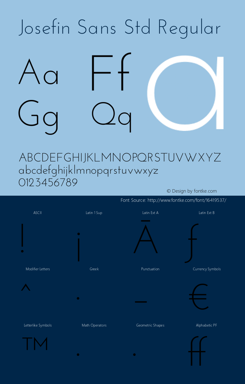 Josefin Sans Std Regular Version 1.000 Font Sample