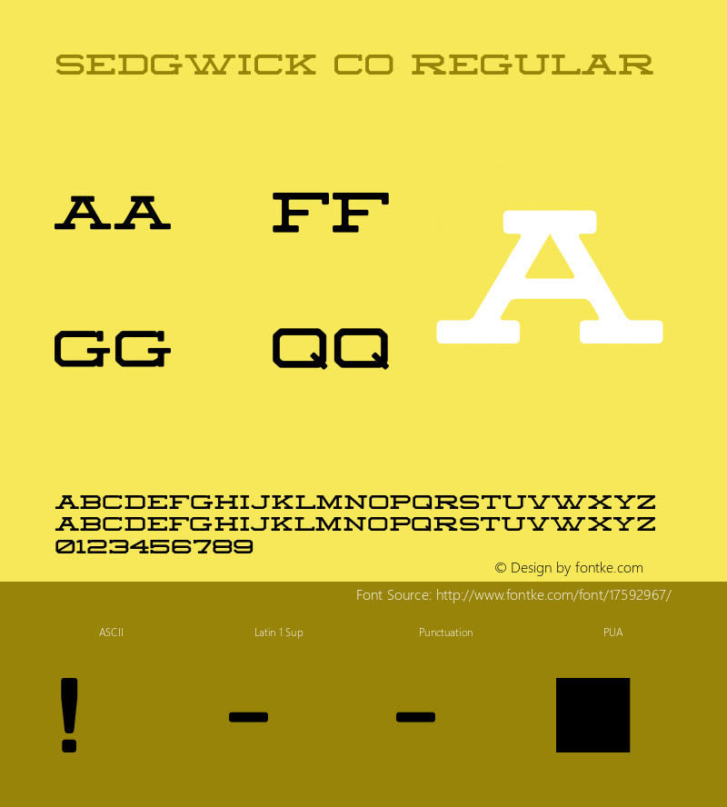 Sedgwick Co Regular Version 001.000 Font Sample