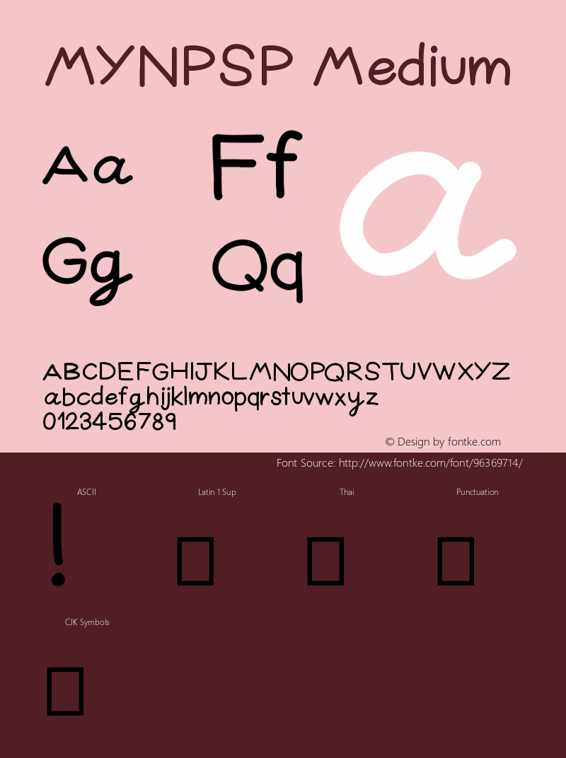 MYNPSP Version 001.000 Font Sample