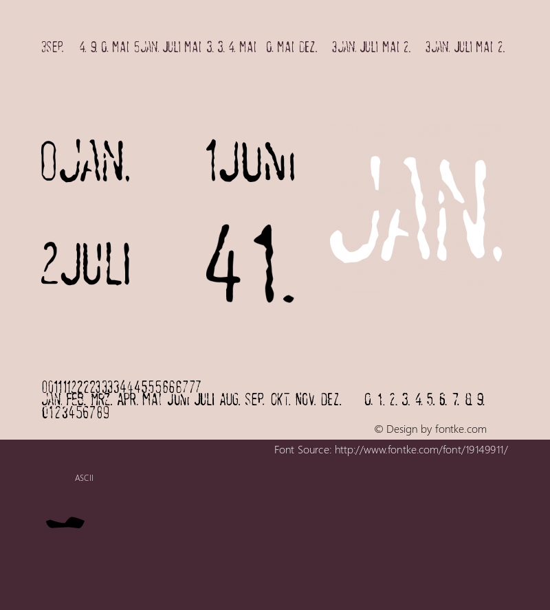 Linotype Tagesstempel Mager Version 001.000 Font Sample