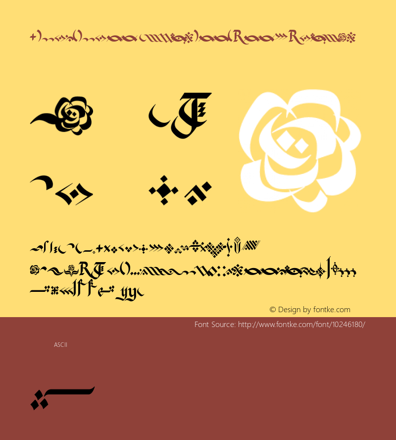 Kingthings Flourishes Regular Version 1.0; November, 2003 Font Sample