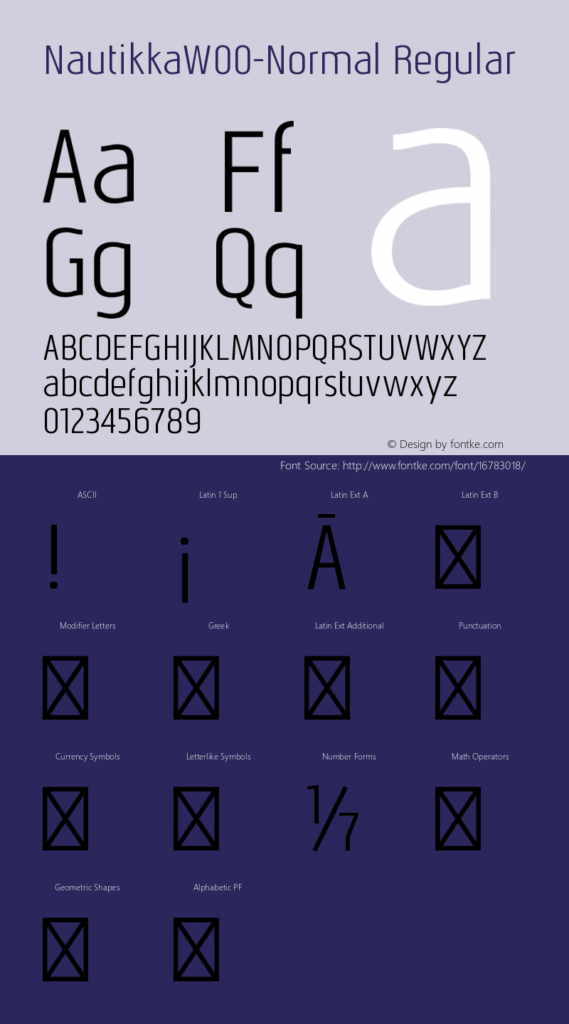 NautikkaW00-Normal Regular Version 1.00 Font Sample