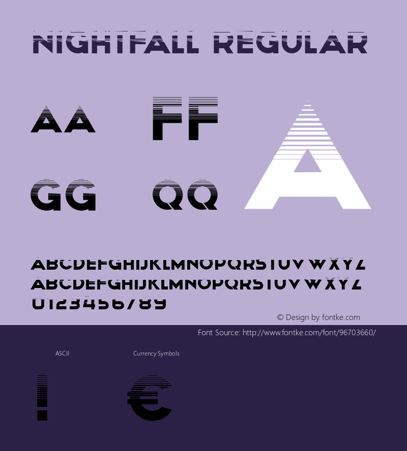 Nightfall Regular Version 1.000 Font Sample