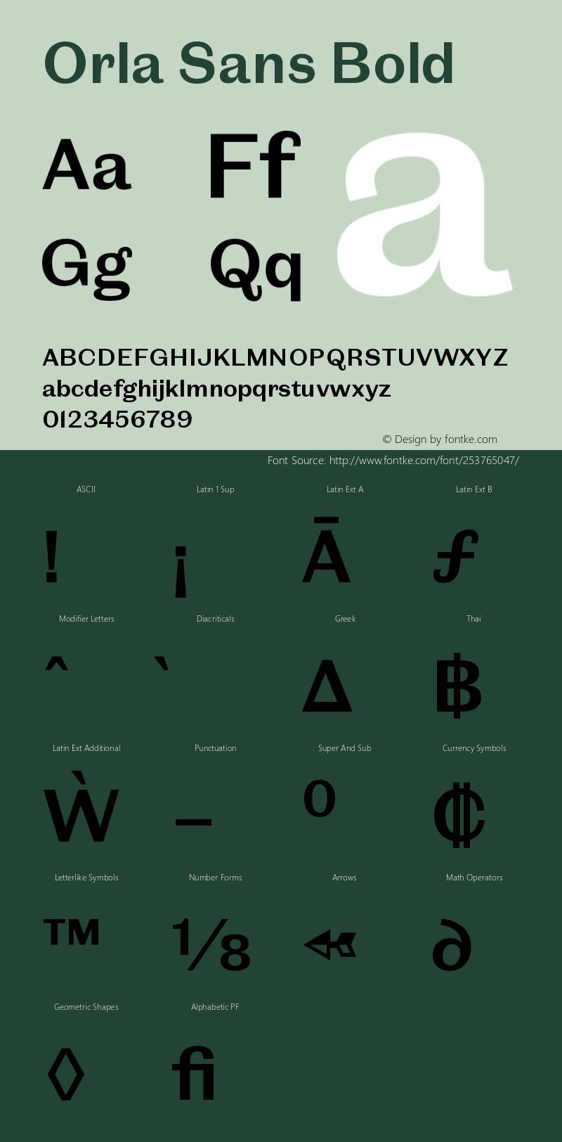 Orla Sans Bold Version 1.000;hotconv 1.0.109;makeotfexe 2.5.65596图片样张