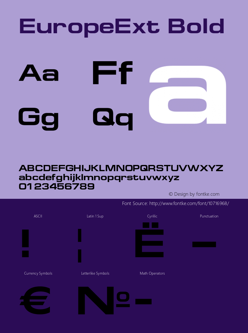 EuropeExt Bold OTF 1.0;PS 001.001;Core 116;AOCW 1.0 161 Font Sample