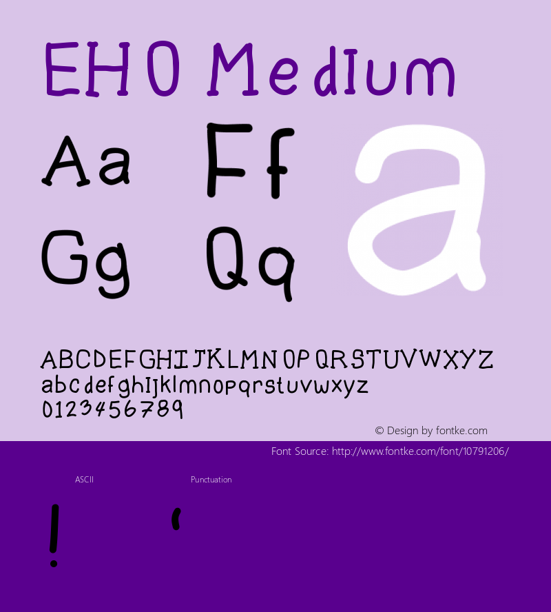 EHO Medium Version 001.000 Font Sample