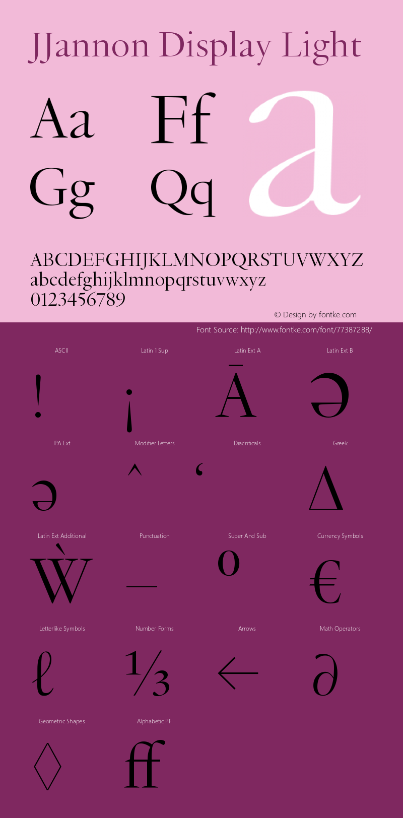 JJannonDisplay-Light Version 1.0 | wf-rip DC20190210 Font Sample