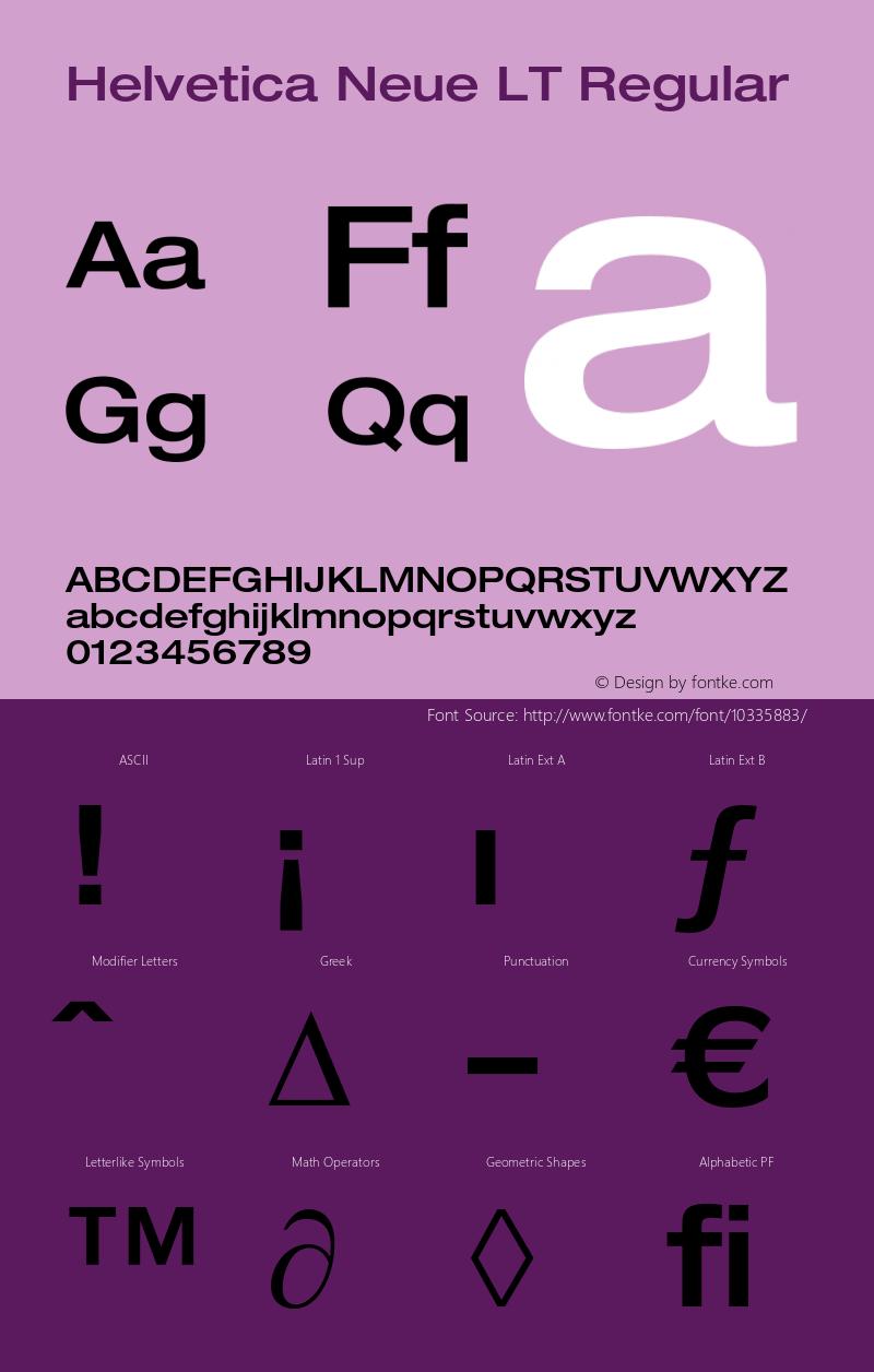 Helvetica Neue LT Regular 006.000 Font Sample