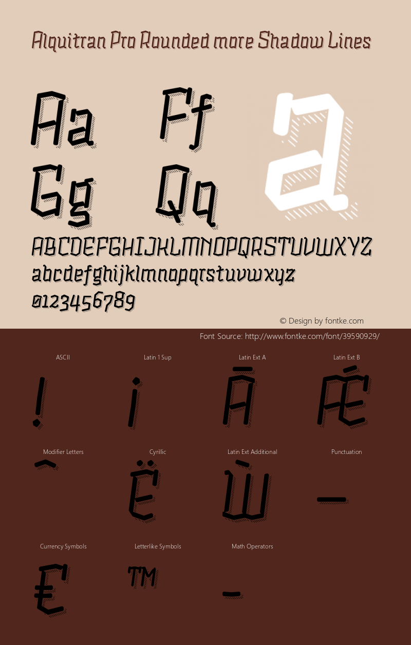 Alquitran Pro Rounded more Shadow Lines Version 1.000;PS 001.000;hotconv 1.0.88;makeotf.lib2.5.64775 Font Sample