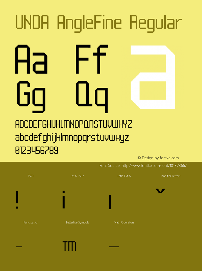 UNDA AngleFine Regular 001.000 Font Sample