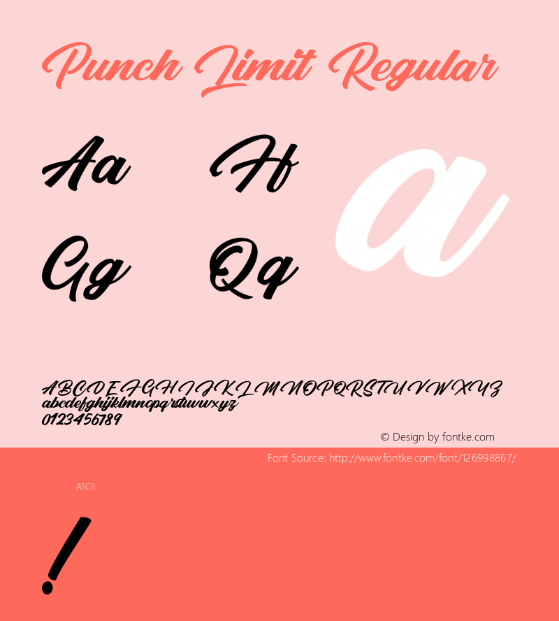 PunchLimit Version 1.000 Font Sample