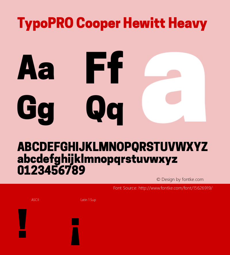 TypoPRO Cooper Hewitt Heavy 1.000 Font Sample