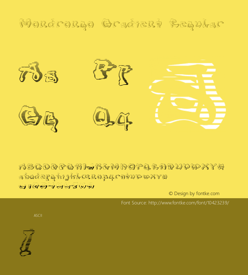 Mondrongo Gradient Regular Version 1.000 2012 initial release Font Sample